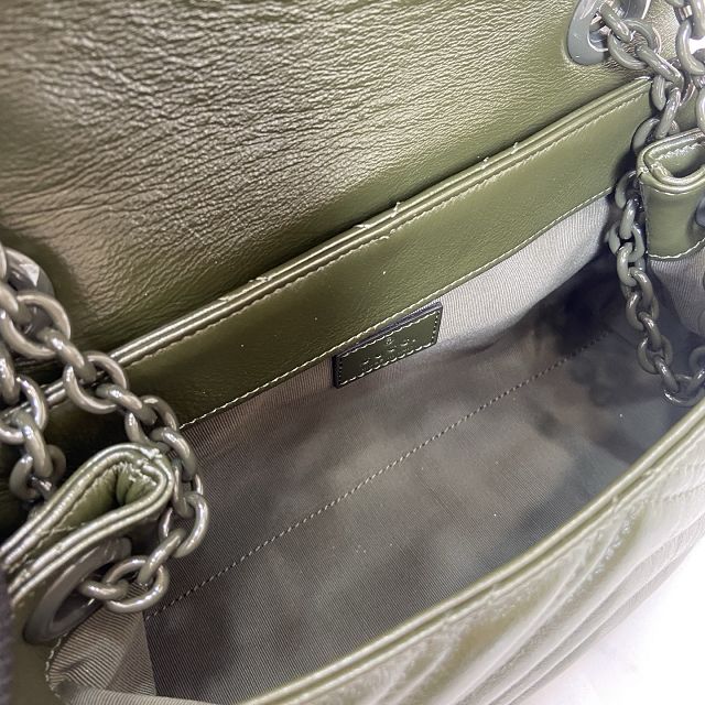 GG original calfskin marmont small shoulder bag 855371 dark green