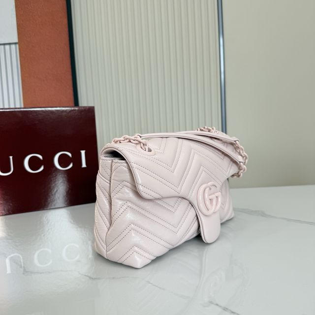 GG original calfskin marmont small shoulder bag 855371 light pink