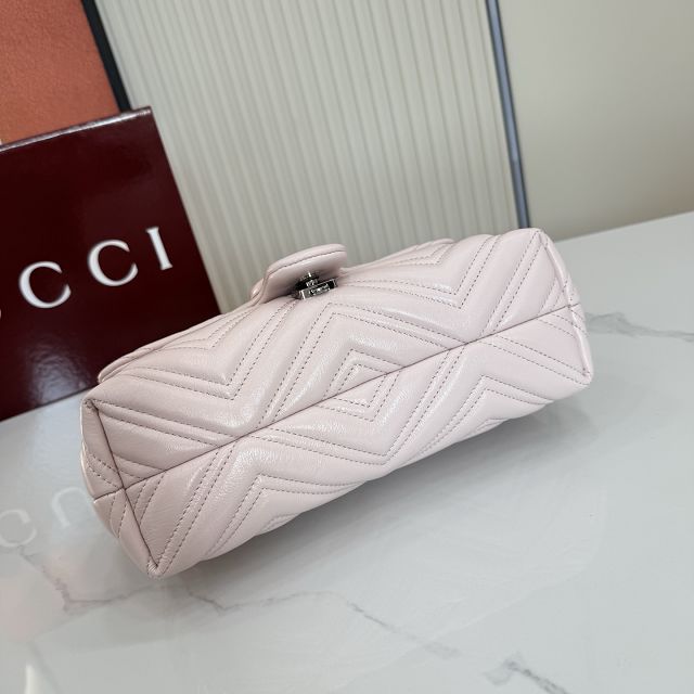 GG original calfskin marmont small shoulder bag 855371 light pink