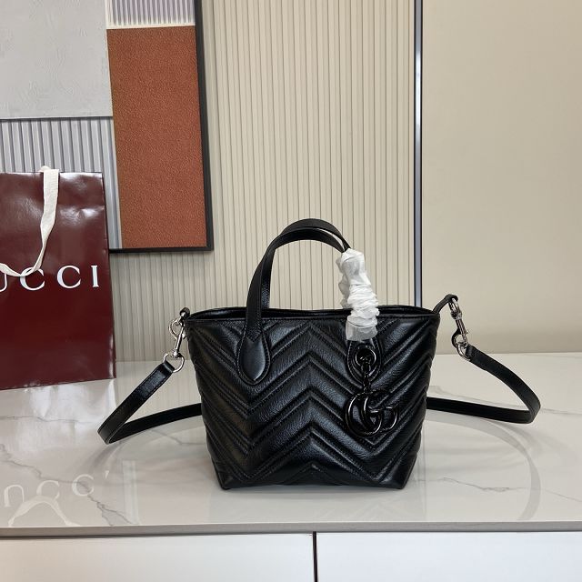 GG original calfskin marmont small tote bag 855391 black