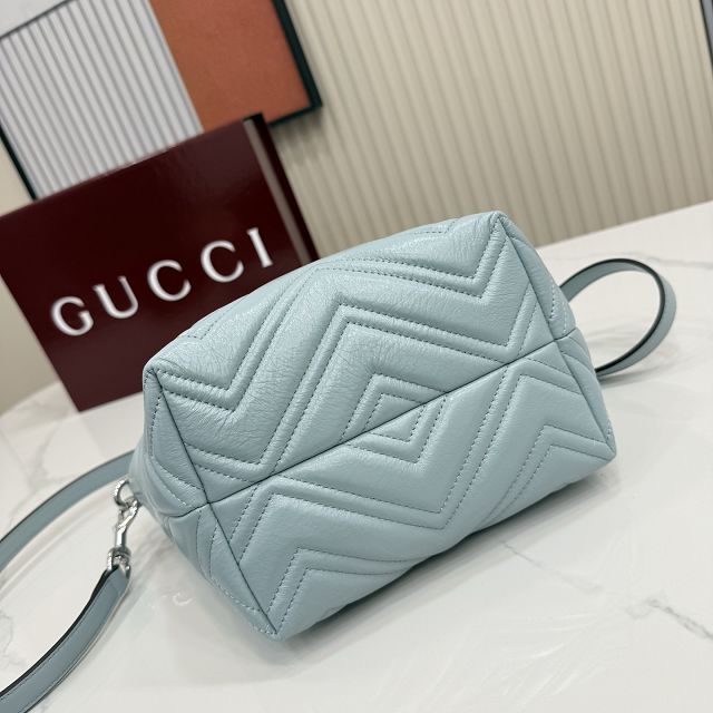 GG original calfskin marmont small tote bag 855391 light blue