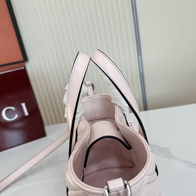 GG original calfskin marmont small tote bag 855391 light pink