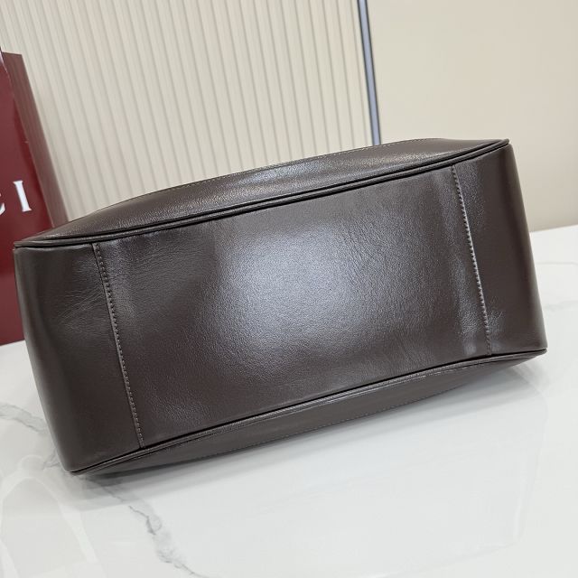 GG original calfskin mercato medium tote bag 866645 dark brown