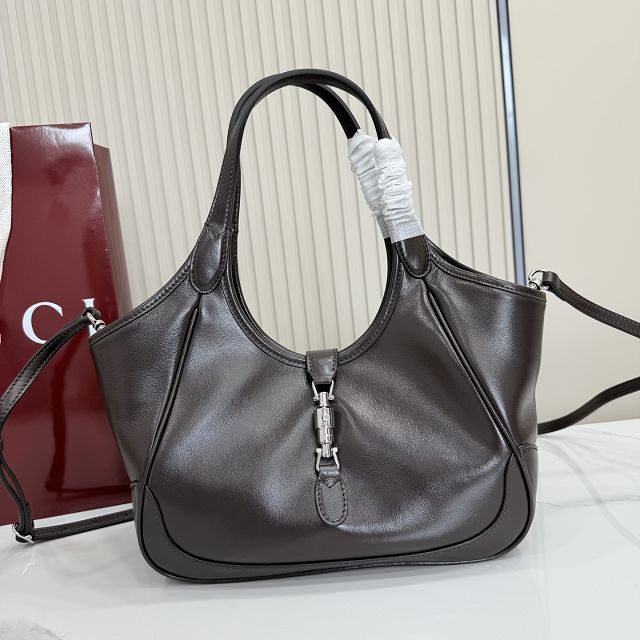 GG original calfskin mercato small tote bag 866646 dark brown