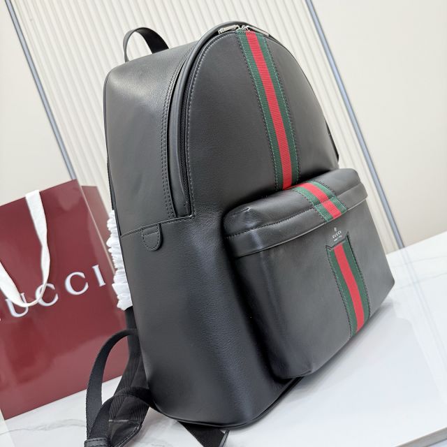 GG original calfskin web trademark large backpack 866981 black