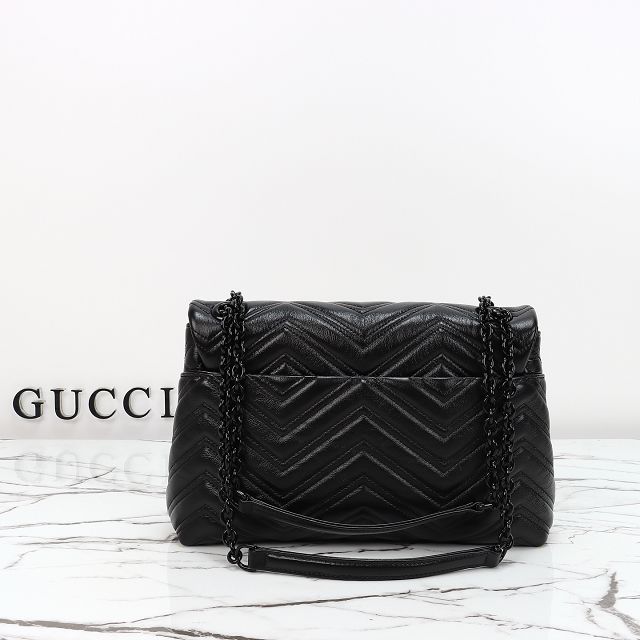 GG original calfskin marmont medium shoulder bag 850676 black