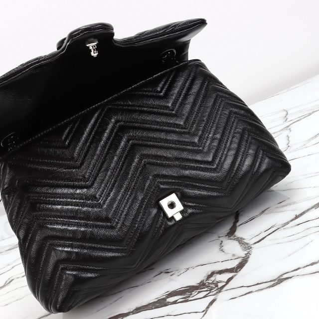 GG original calfskin marmont medium shoulder bag 850676 black