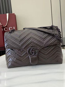 GG original calfskin marmont medium shoulder bag 850676 dark brown