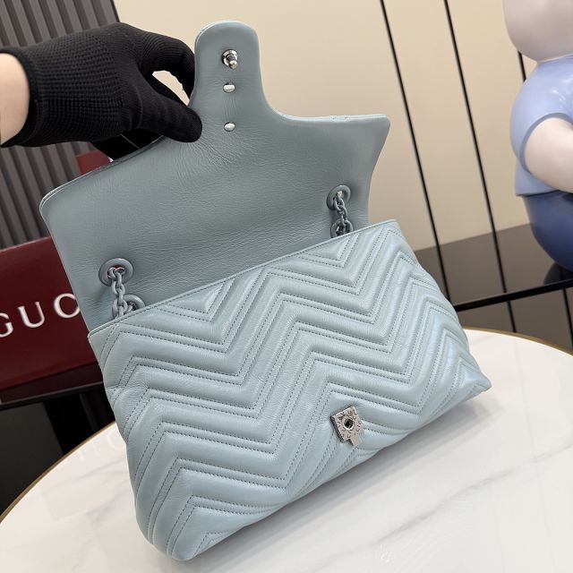 GG original calfskin marmont medium shoulder bag 850676 light blue