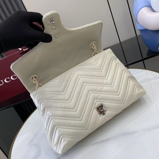 GG original calfskin marmont medium shoulder bag 850676 white