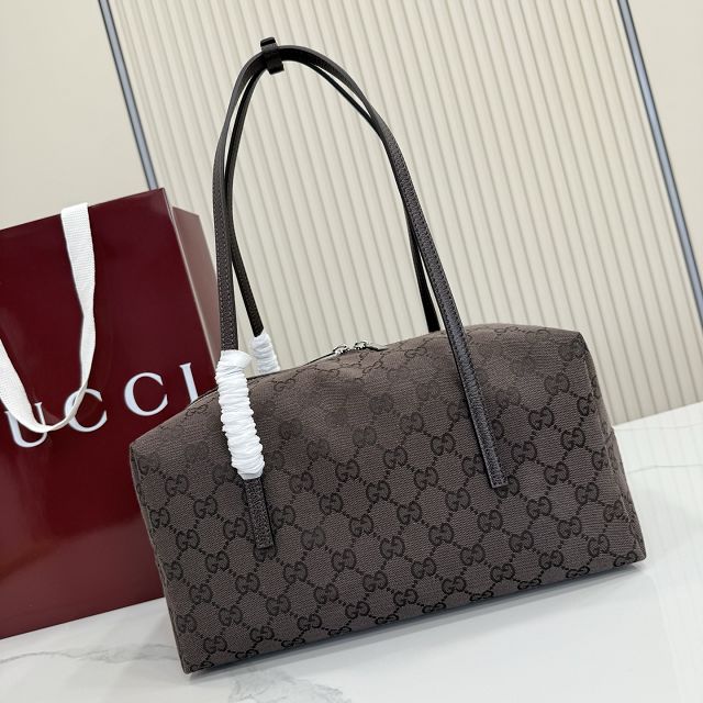 GG original canvas melrose medium boston bag 875228 dark brown