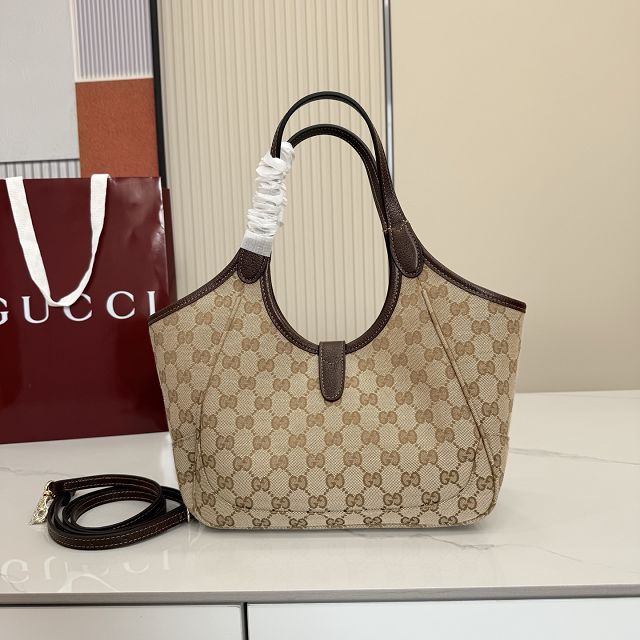 GG original canvas mercato small tote bag 866646 sand