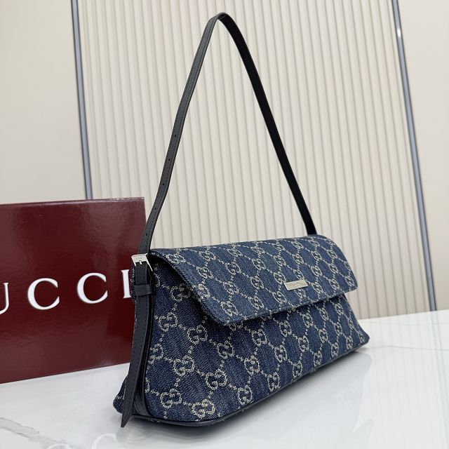 GG original denim madison medium shoulder bag 874744 blue