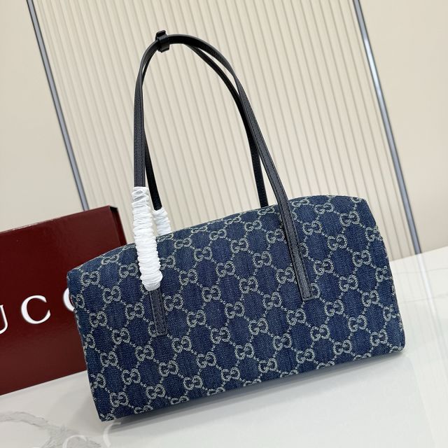 GG original denim melrose medium boston bag 875228 blue 