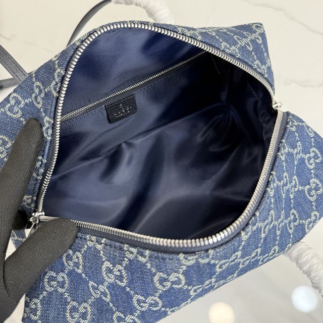 GG original denim melrose medium boston bag 875228 blue 