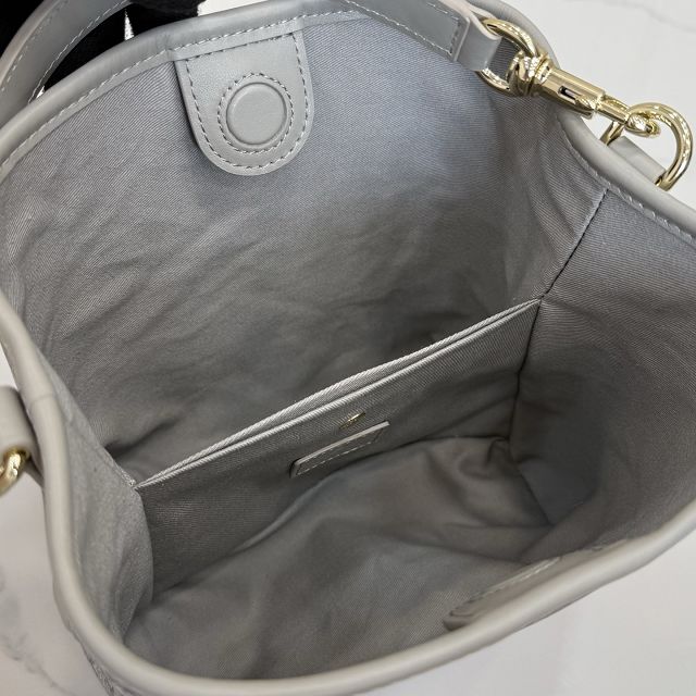 GG original fabric emblem mini bucket bag 815118 grey