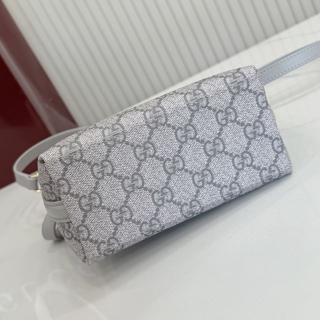 GG original fabric emblem nano bucket bag 847090 grey