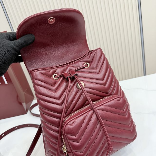 GG original lambskin marmont medium backpack 861878 bordeaux