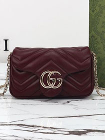GG original lambskin marmont mini shoulder bag 841290 bordeaux