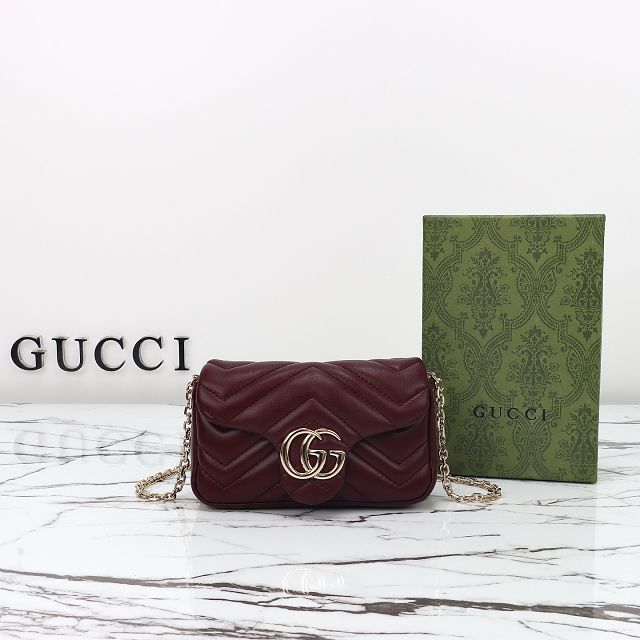 GG original lambskin marmont mini shoulder bag 841290 bordeaux