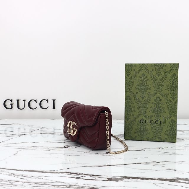 GG original lambskin marmont mini shoulder bag 841290 bordeaux