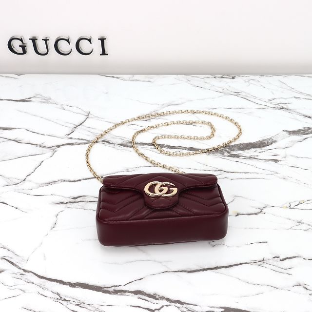 GG original lambskin marmont mini shoulder bag 841290 bordeaux