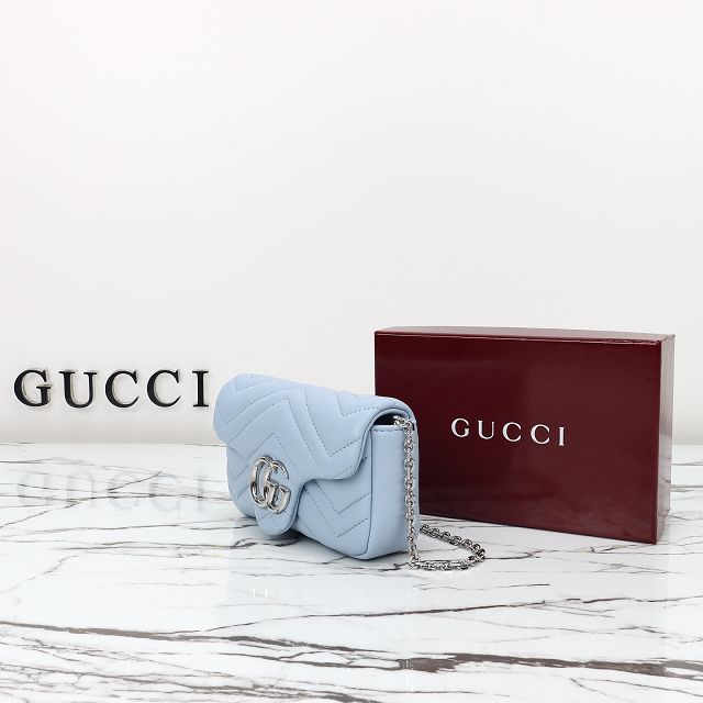 GG original lambskin marmont mini shoulder bag 841290 light blue