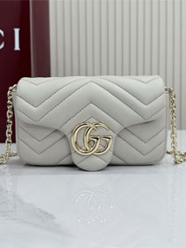 GG original lambskin marmont mini shoulder bag 841290 light grey