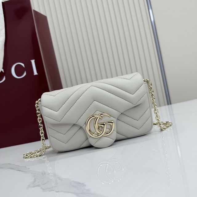 GG original lambskin marmont mini shoulder bag 841290 light grey