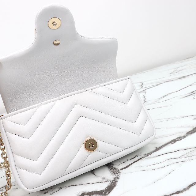 GG original lambskin marmont mini shoulder bag 841290 white