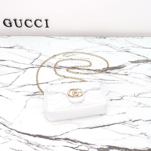 GG original lambskin marmont mini shoulder bag 841290 white