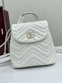 GG original lambskin marmont small backpack 855921 white