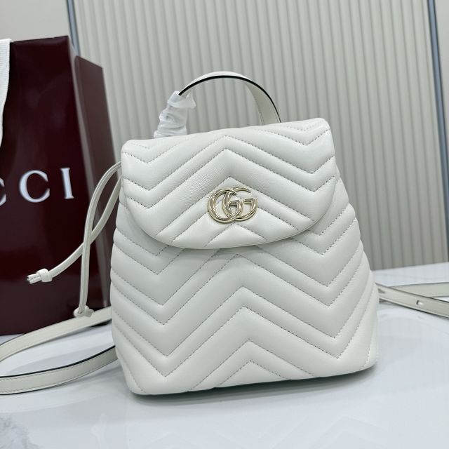 GG original lambskin marmont small backpack 855921 white
