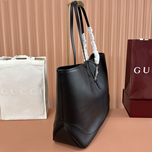 GG original calfskin jackie large tote bag 867014 black