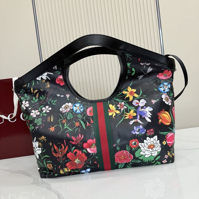GG original fabric giglio large tote bag 853971 black
