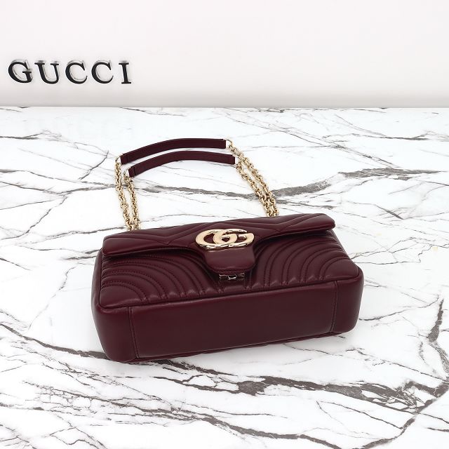 GG original lambskin marmont medium shoulder bag 837267 bordeaux