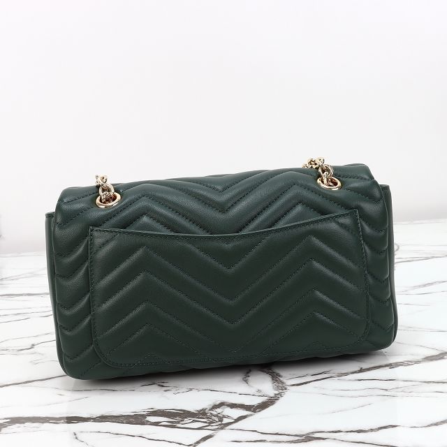 GG original lambskin marmont medium shoulder bag 837267 dark green