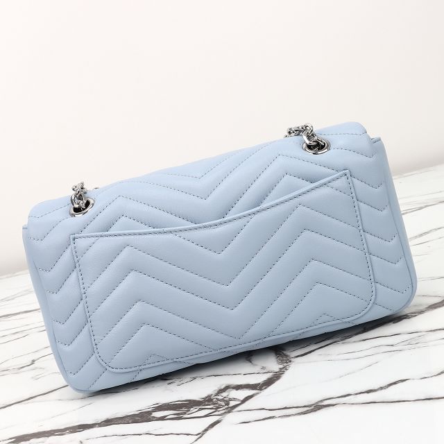 GG original lambskin marmont medium shoulder bag 837267 light blue