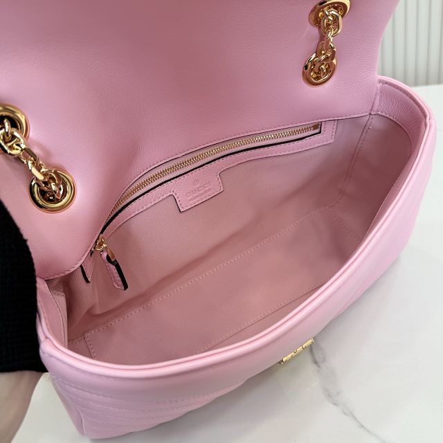 GG original lambskin marmont medium shoulder bag 837267 pink