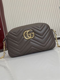 GG original lambskin marmont small camera bag 855273 dark brown