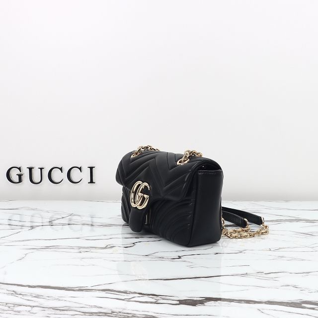 GG original lambskin marmont small shoulder bag 837280 black