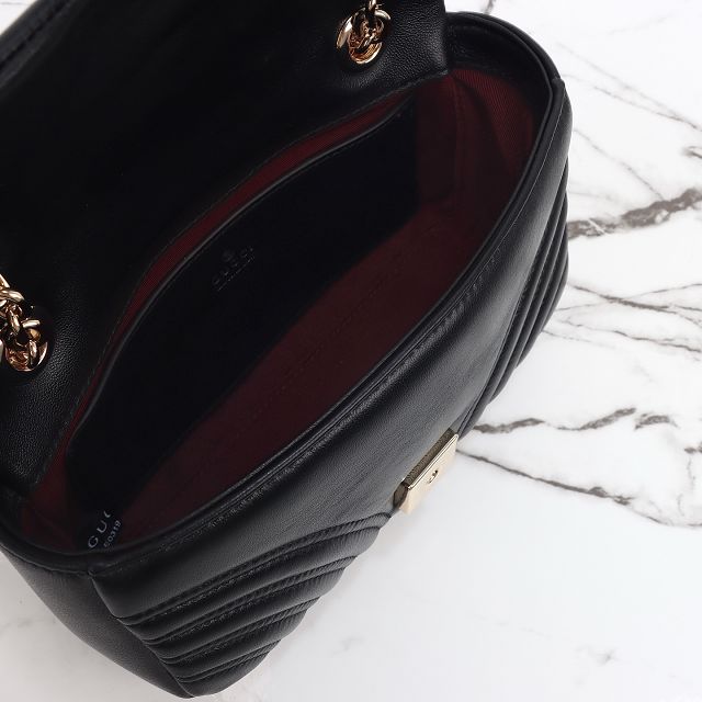 GG original lambskin marmont small shoulder bag 837280 black