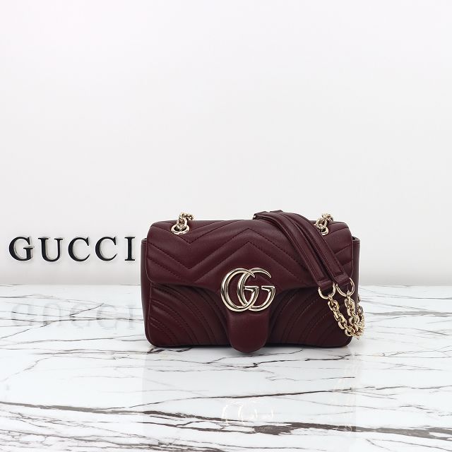 GG original lambskin marmont small shoulder bag 837280 bordeaux