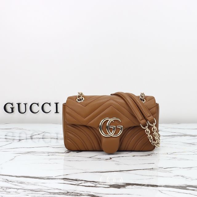GG original lambskin marmont small shoulder bag 837280 brown