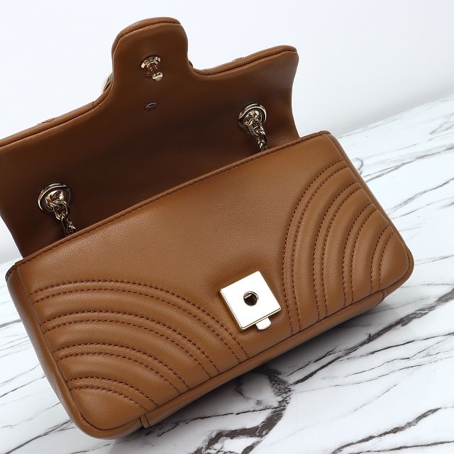 GG original lambskin marmont small shoulder bag 837280 brown