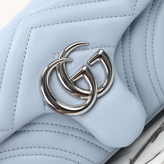 GG original lambskin marmont small shoulder bag 837280 light blue