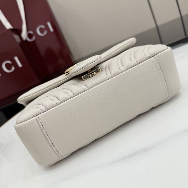 GG original lambskin marmont small shoulder bag 837280 light grey