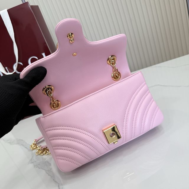 GG original lambskin marmont small shoulder bag 837280 pink
