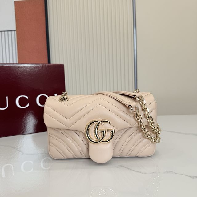 GG original lambskin marmont small shoulder bag 837280 pink beige