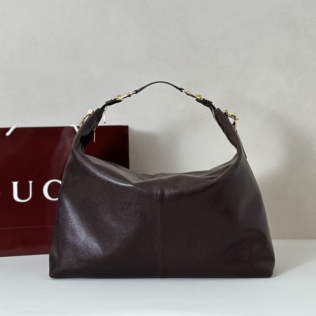 GG original calfskin brera large crossbody bag 864485 dark brown